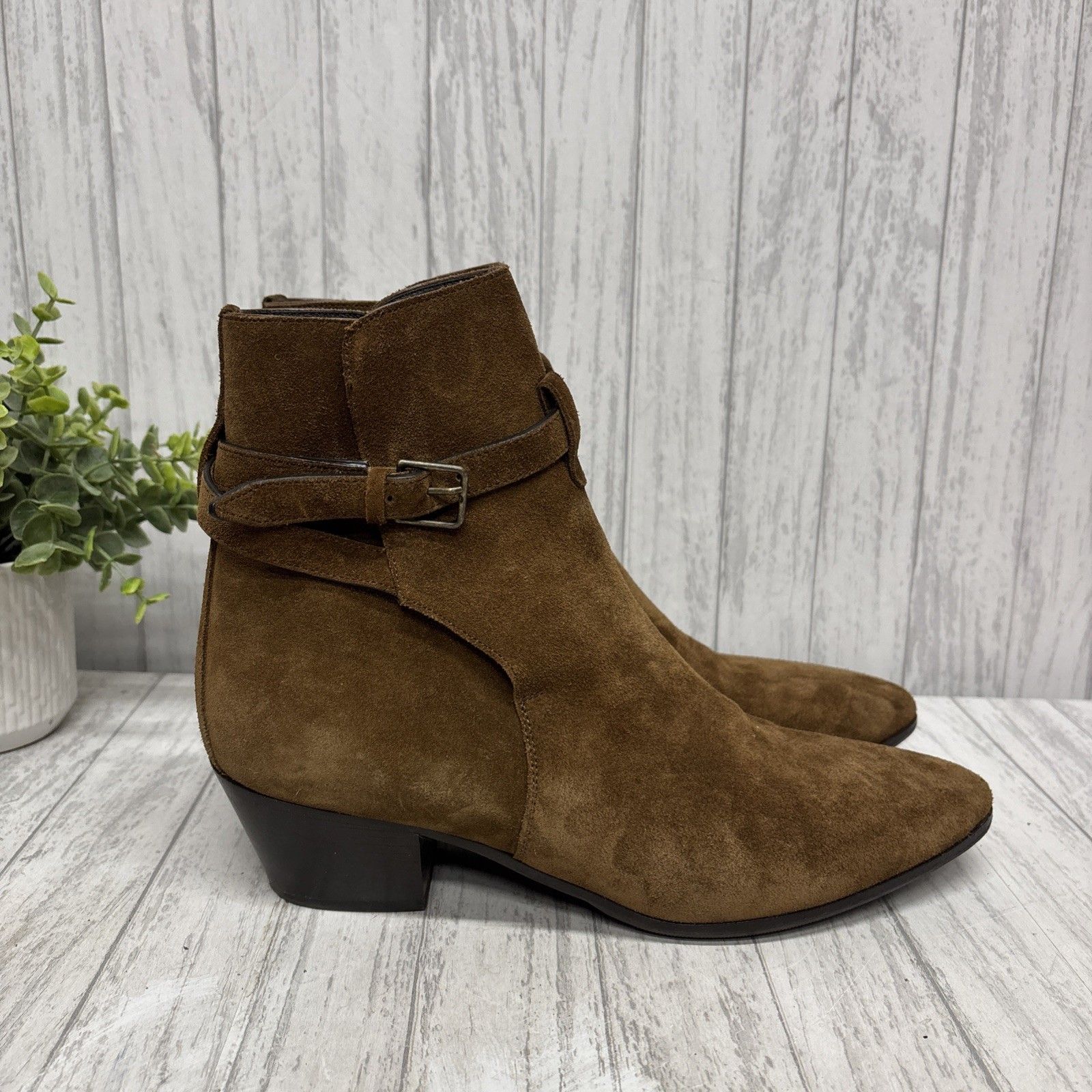 Womens Size 41 Us 11 Saint Laurent Suede Booties Euc
